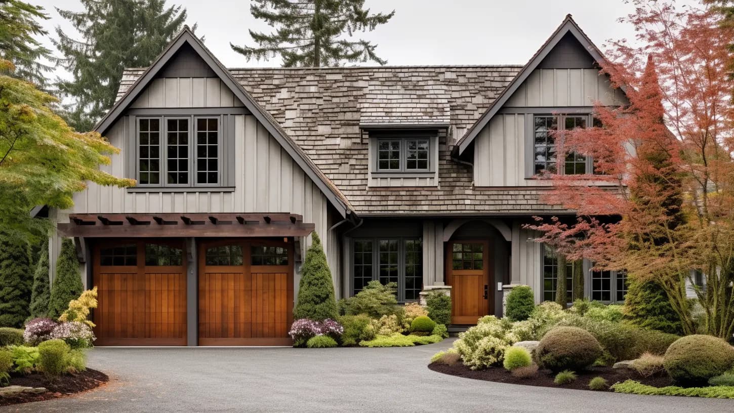 Beautiful home exterior with landscaping